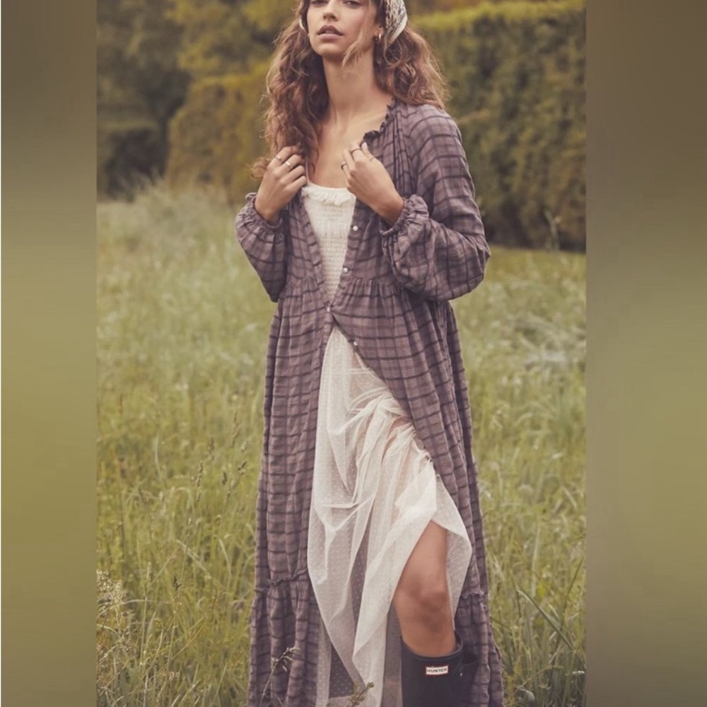 Free People Edie Plaid Maxi Dress